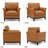 Hamse Genuine Leather Upholstered Accent Armchair-254838026