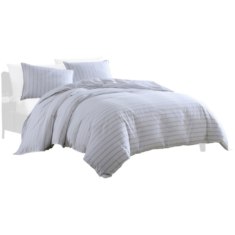 Microfiber 3 Piece Comforter Set, King Comforter  + 2 Standard Shams, White/Black