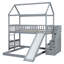 Lit simple au-dessus d'un lit superposé blanc avec glissade - Structure pratique et élégante pour plus de stabilité-1478852130