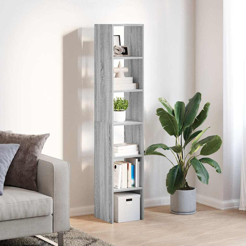 Aimi 80cm H x 30cm W Bookcase, Grey/Sonoma