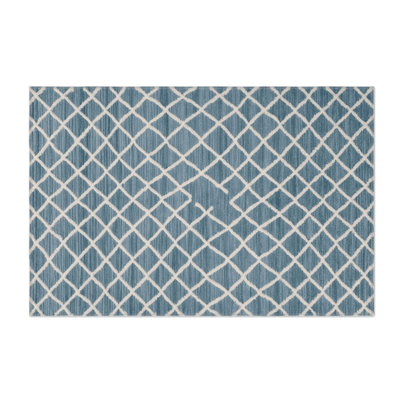 Tapis bleu intérieur et extérieur Trellis, Rectangle 4pi x 6 pi