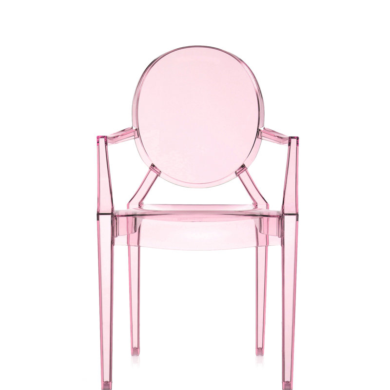 Ghost Premium All-Weather Wicker Outdoor Stacking Dining Armchair, Rose
