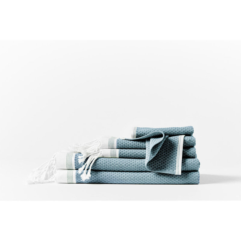 Mediterranean Organic Bath Towel, Aquamarine w/Sea Spray, Bath Towel