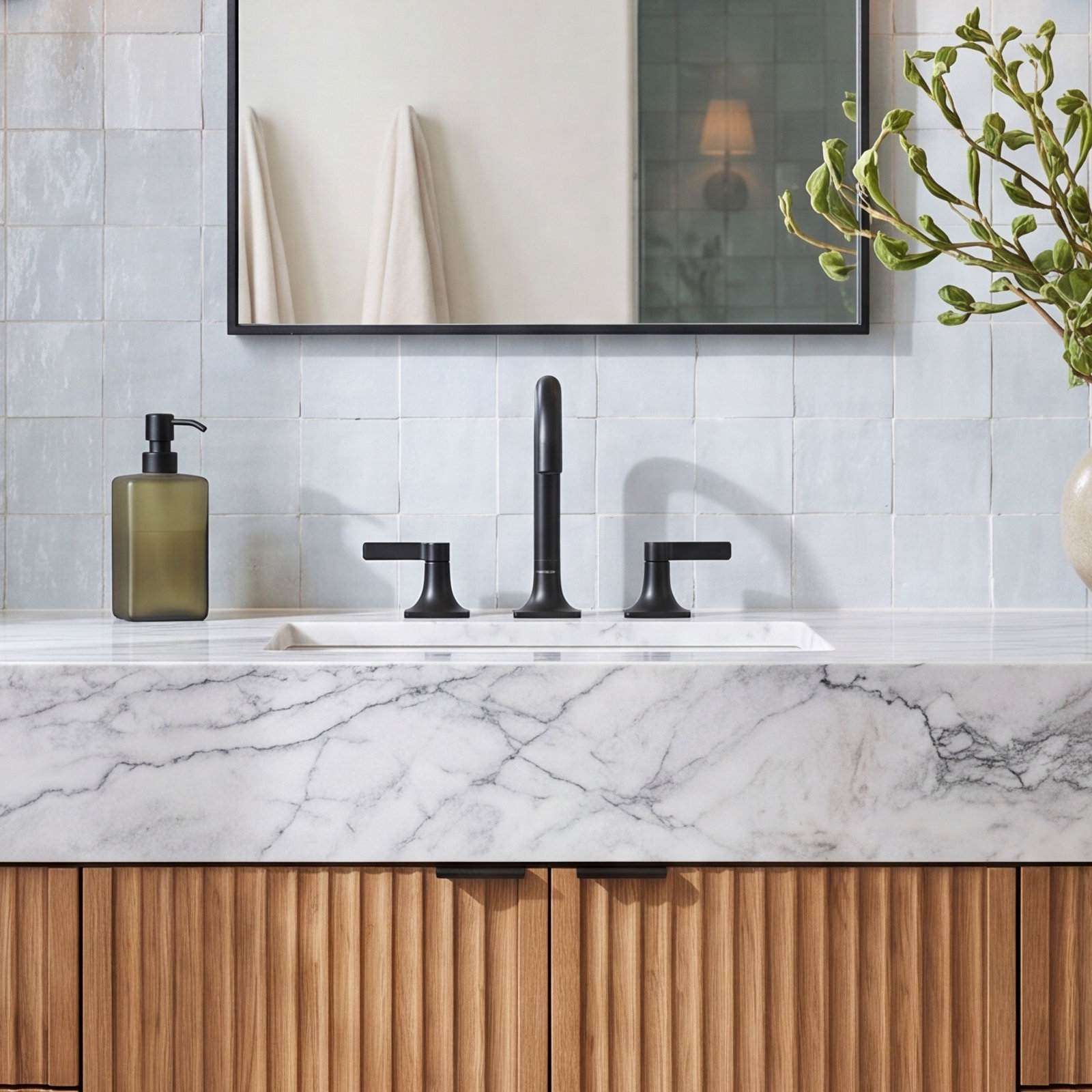 Venza Deck-Mounted Bath Faucet, Matte Black