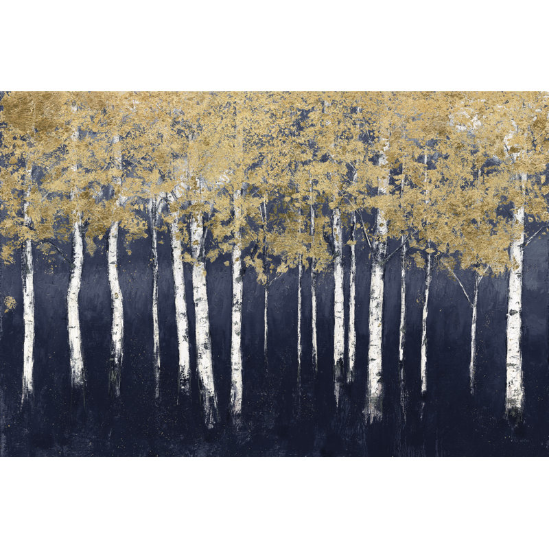 Shimmering Forest Indigo by James Wiens - Wrapped Canvas Painting, 81cm H x 122cm W