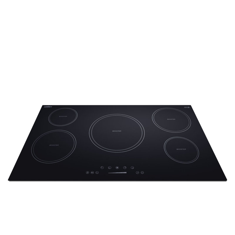Summit 36" Black Ceramic Glass 5-Burner Induction Cooktop