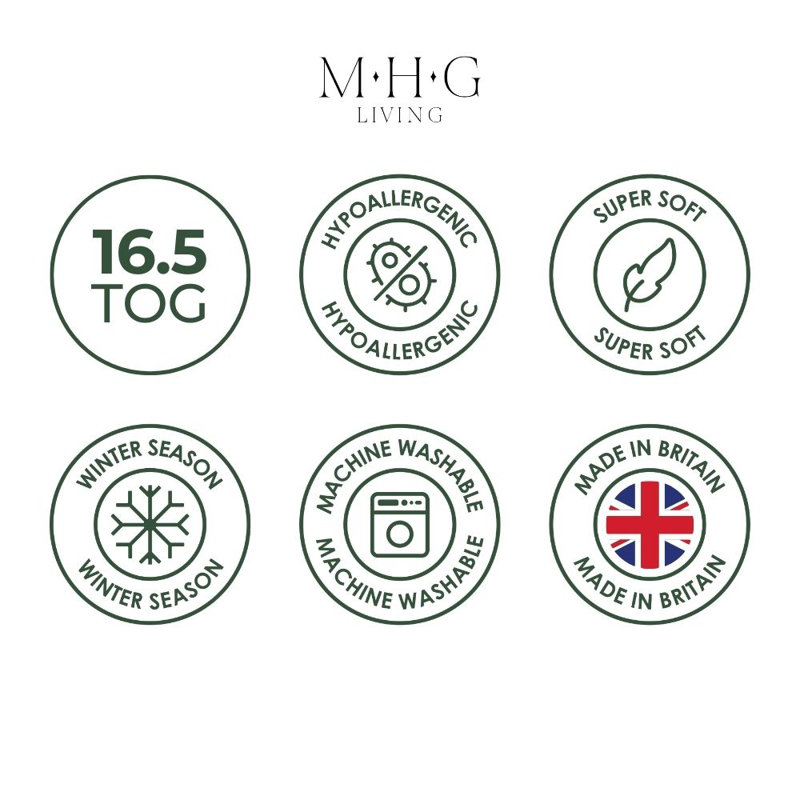 MHG Living Luxury Soft Touch Striped Microfibre 16.5 Tog Duvet – Anti-Allergy, Lightweight & Breathable Winter Quilt – Single, Double, King & Super King