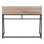 Bureau d'ordinateur de 48 po pour le travail à la maison, stratifié brun et métal noir, livré avec tablettes de rangement, bureau moderne, bureau à domicile de 48 po