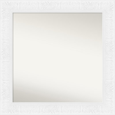 Luxe Non-Beveled Framed Bathroom Vanity Wall Mirror