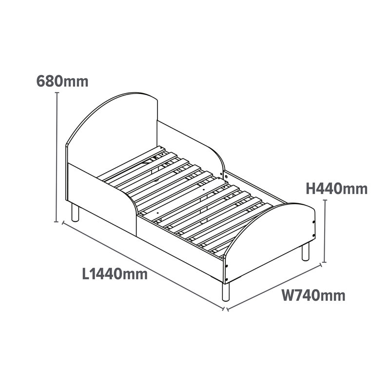 Kids White Toddler Bed – Princess
