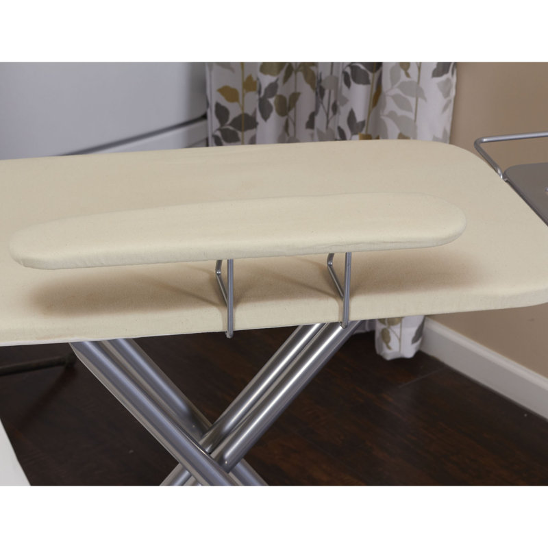 Abdulmalek Metal Freestanding Ironing Board, Silver/White