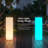 Remote-controlled Color-changing Led Outdoor Floor Lamp - Cylinder Design