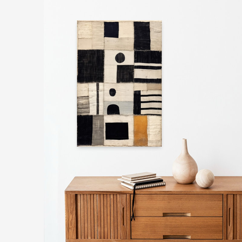 Art contemporain abstrait géométrique, H 24 po x l 16 po