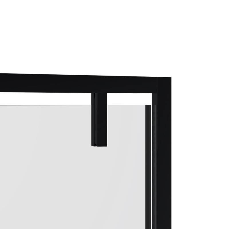 Black 40'' x 77'' Framed Tempered Glass Shower Door