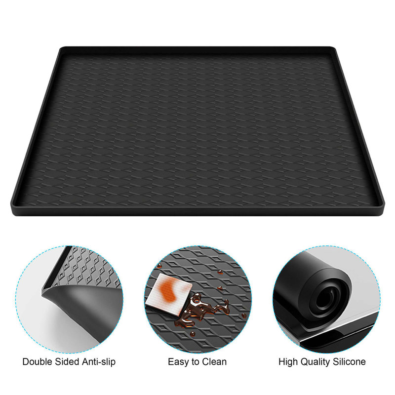 Tapis de protection pour laveuse et sécheuse, tapis antidérapant en silicone 25,6 po x 23,6 po pour machine à laver et sécheuse