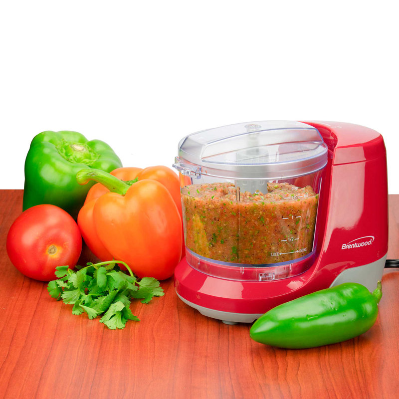 Brentwood 1.5 Cup Mini Food Chopper – 100w Electric Vegetable Chopper With Stainless Steel Blades, Safety Lock Lid & Anti-slip Base – Compact Electric Food Processor For Dips, Salsa & Dressings