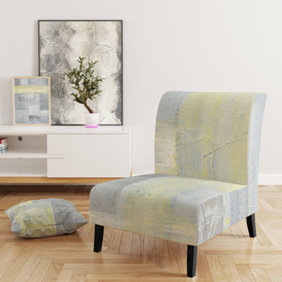Patchwork Abstract II - Modern Velvet Upholstered Slipper Chair