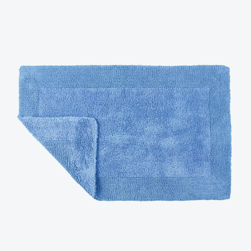 Ruthann Cotton Reversible Bath Mat, Cornish Blue