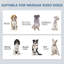 Mangeoire pour chien de taille moyenne avec vaisselle cachée, panneau réglable, crochets, bols décoratifs blancs, panneau et crochets