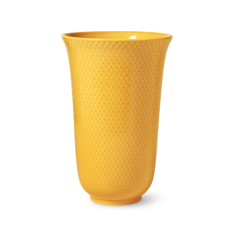 Table Vase, Yellow, 7.9" H x 5.3" W x 5.3" D
