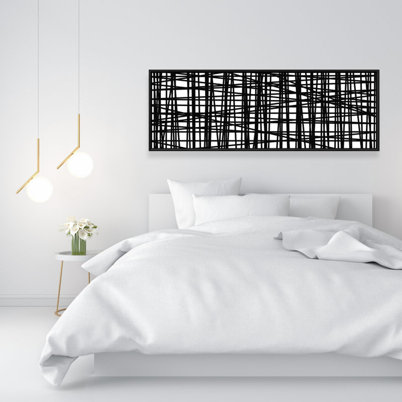 «Abstract Small Stripes» sur toile, H 16 po x l 48 po