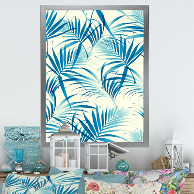 Motif de feuilles tropicales - art mural traditionnel sur toile