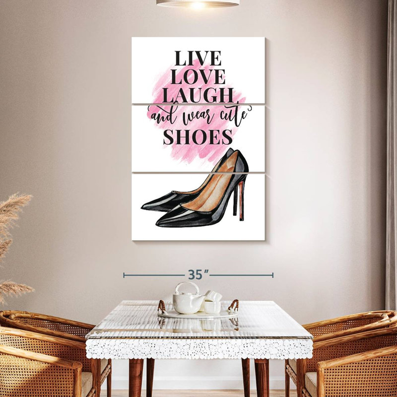 Tergel Live Laugh Love Shoes, typographie, H 50 po x l 32 po
