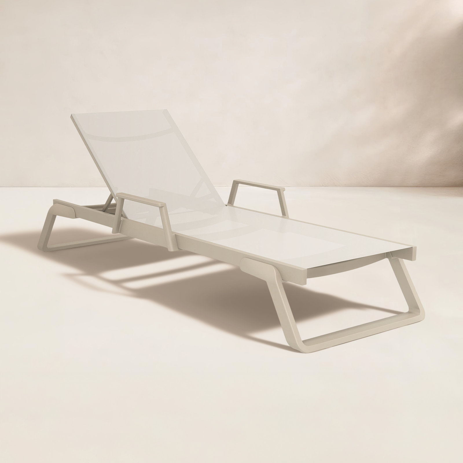 Genelda Outdoor Chaise Lounge, Taupe