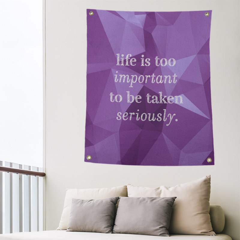 Tapisserie de levity en polyester en faux gemme et citation, H 59 pi x l 50 po, Améthyste