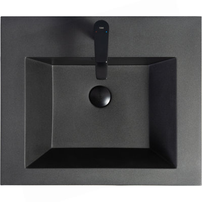 30" Bathroom Vanity Countertop Only, Single-hole Cabinet Top Matte Black, 24V12PB30