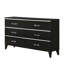 Commode 6 tiroirs Chelsie, finition noire