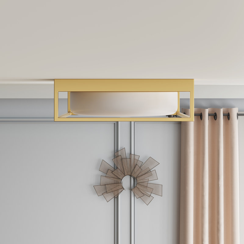 Plafonnier encastré en verre Binyamin, Or