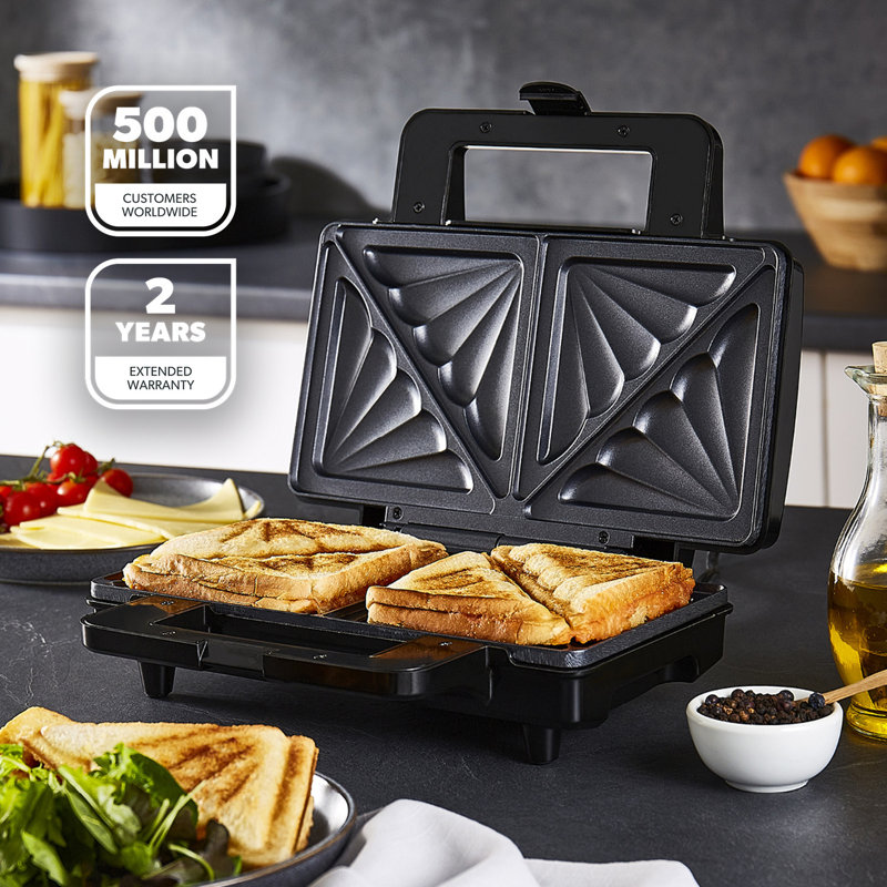 Geepas 1000W Deep Fill Toastie Maker 4 Slice Electric Grill Press