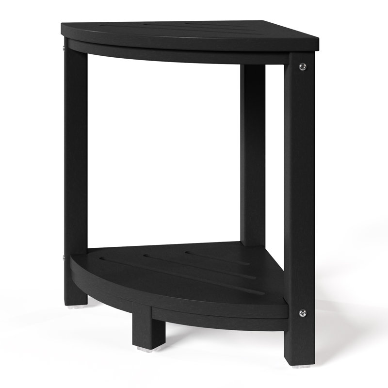 Banc de douche en poly, Noir