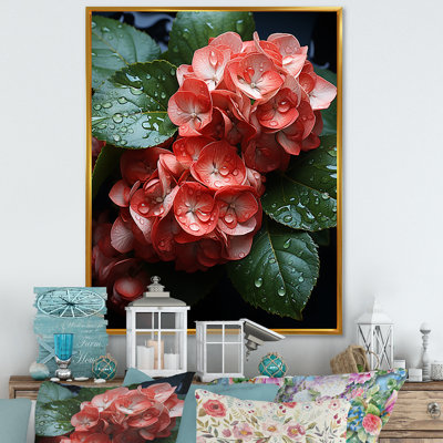 Élégance de fleurs d'hortensia orange - art mural hortensia