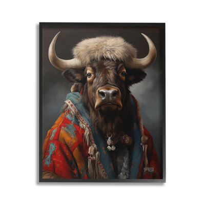 Bc-335_FG \"Bétail avec cadre photo simple\" par RB sur toile