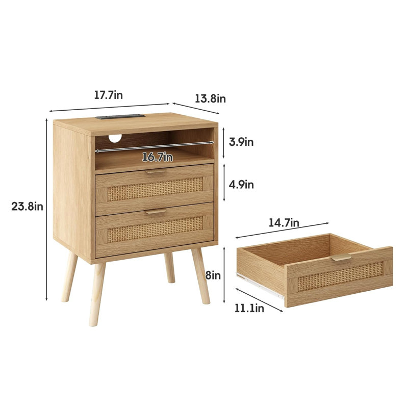 Ensemble de 2 lits plateforme avec rangement et table de chevet, Lit double