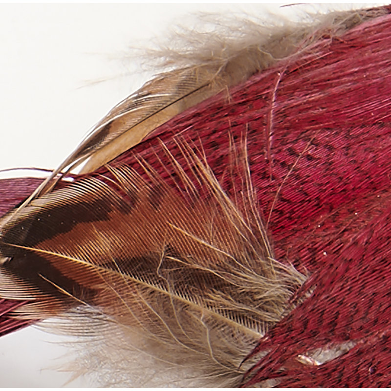 5" Feathered Red Bird with Metal Clip, Set of 6
