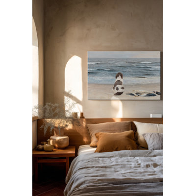 "A Dog on the Beach" Print on Wrapped Canvas