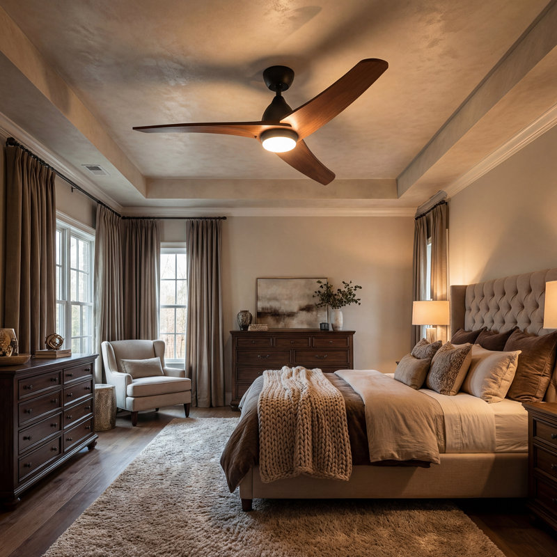Smart Ceiling Fan With Solid Wood Blades, Reversible Motor, App Control & Dimmable LED Light For All-Season Comfort