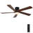 52" Flush Mount Ceiling Fan With Lights And Remote, Imitation Wood Grain Farmhouse Ceiling Fan, Stepless Dimming, Low Profile LED Light, 6 Speeds, Reversible