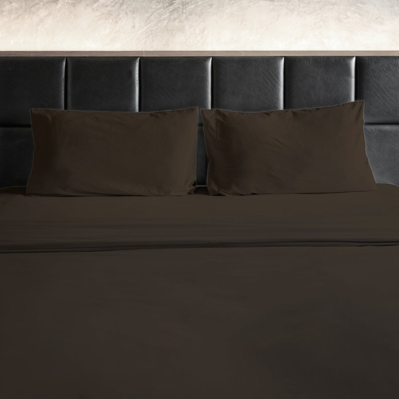 Ensemble de draps en micro-fibre, Brun, Ensemble de draps pour grand lit + un drap-housse 