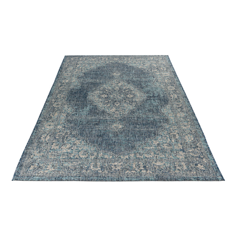Nordic Oriental Area Rug, Rectangle 200 x 290cm, Navy