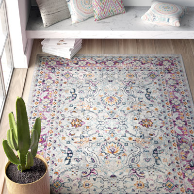 Tapis oriental crème / fuchsia Christa