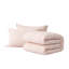 Ensemble de couette matelassée unie 3 pièces, couleur pêche, grand lit-135955818-135955817