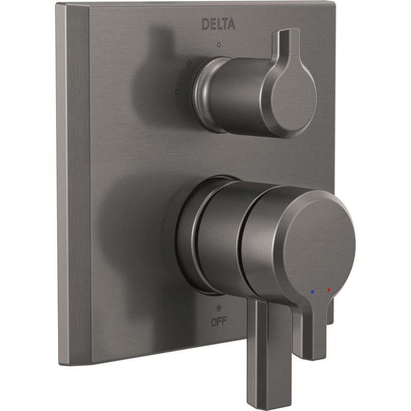 Garniture de robinet pivotante intégrée - inverseur 3 fonctions, Acier inoxydable noir Lumicoat