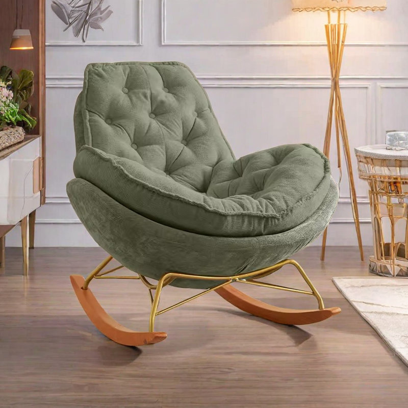 Chaise berçante décontractée de couleur assortie, Vert, Vert