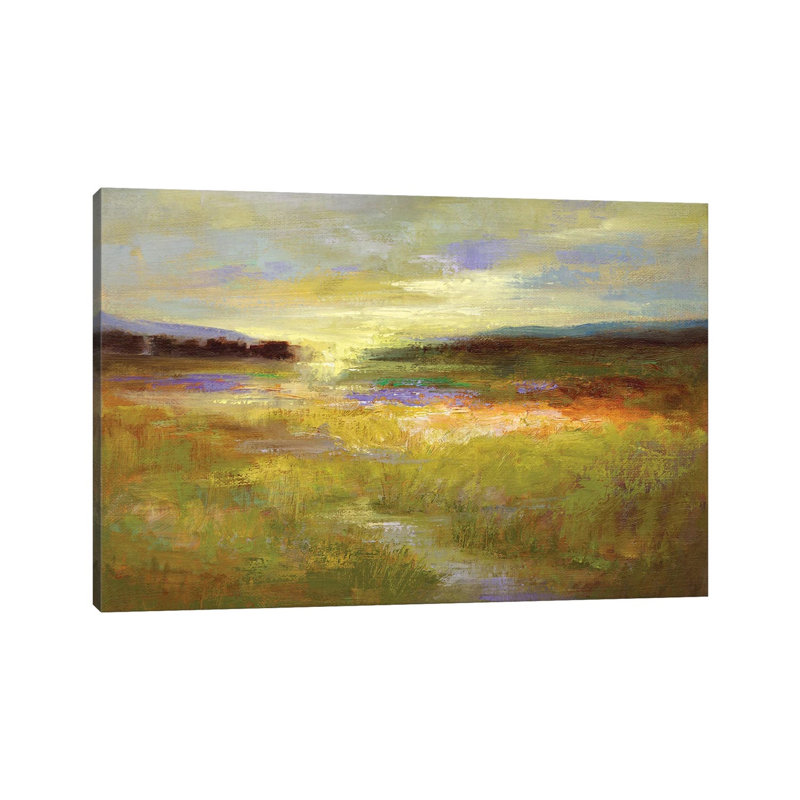 Light Across The Meadow II by Sheila Finch - Wrapped Canvas Painting, 20.32cm H x 30.48cm W x 1.91cm D