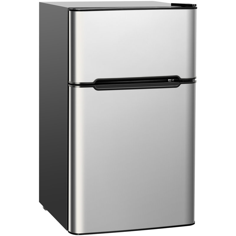 FORCLOVER 3.2 Cubic Feet Freestanding Mini Fridge with Freezer, 	Gray