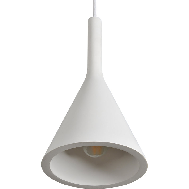 Luminaire suspendu conique à 1 lumière, Blanc